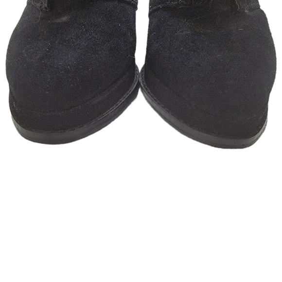 Seychelles Black Suede Platform Bootie Studded Chunky Heel Lace Up 90s Y2K 8 - Picture 2 of 14